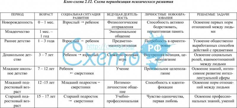Современная возрастная периодизация в педагогике кратко