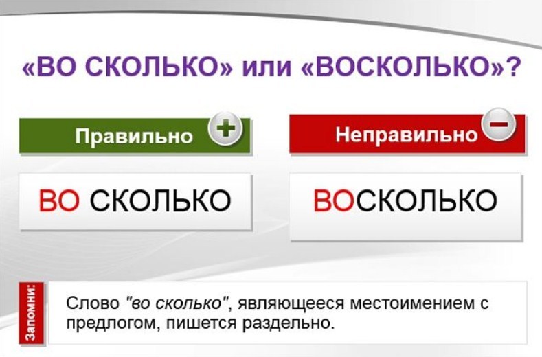 "во сколько" или "восколько": как правильно пишется, ошибки, примеры