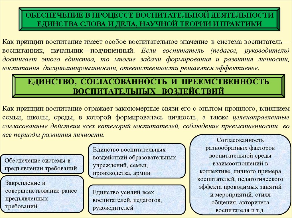 Принцип единства воспитательных воздействий