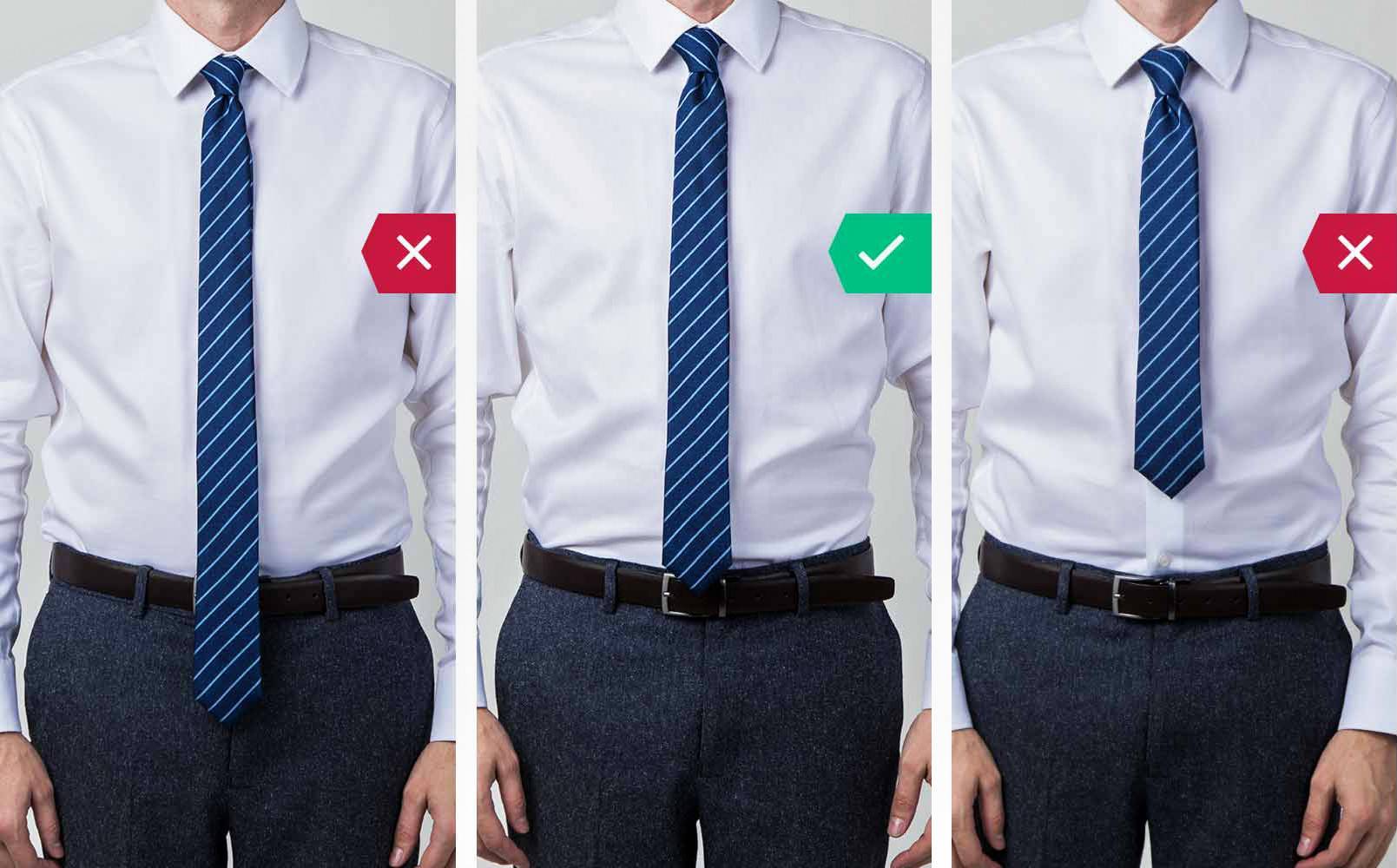 Как правильно измерить длину галстука самостоятельно и какой она должна быть по этикету
