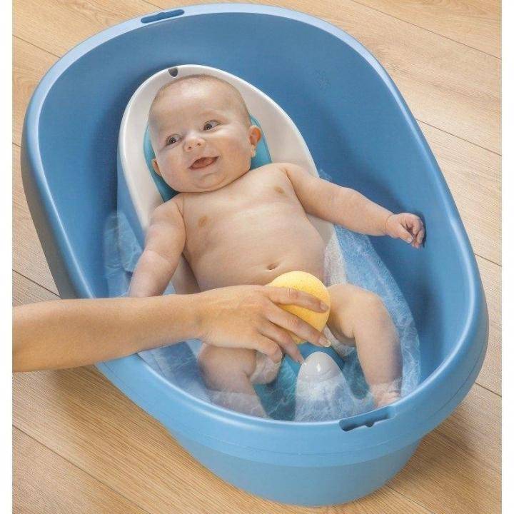 Горка в ванночку для новорожденного ребенка: виды с фото, советы по выбору для малыша, а также как правильно купать младенца в первый раз и что делать после мытья?
