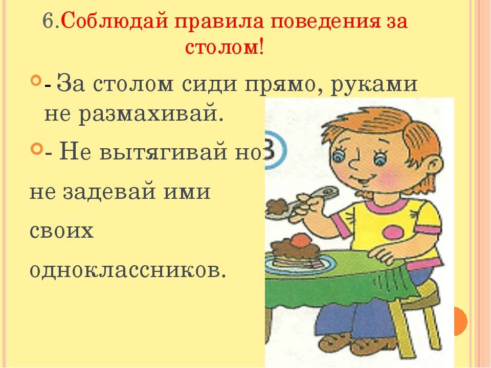 Как вести себя за столом рисунок