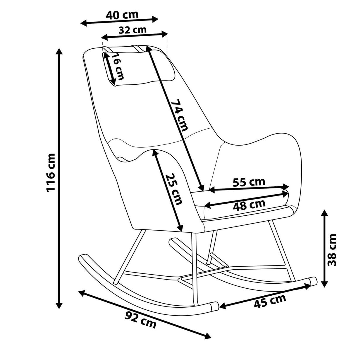 Кресло качалка Размеры