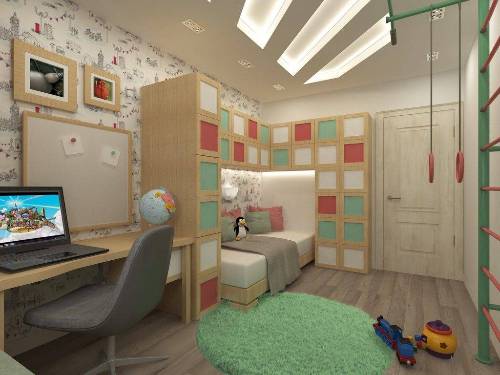 Дизайн детской комнаты 16-20 кв м для мальчика или девочки: планировка, интерьер, мебель с фото