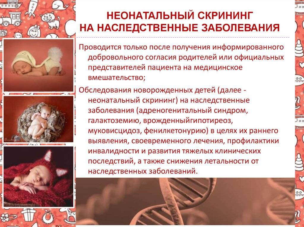 Проведение неонатального скрининга новорожденных в роддоме на наследственные заболевания: анализ крови из пяточки