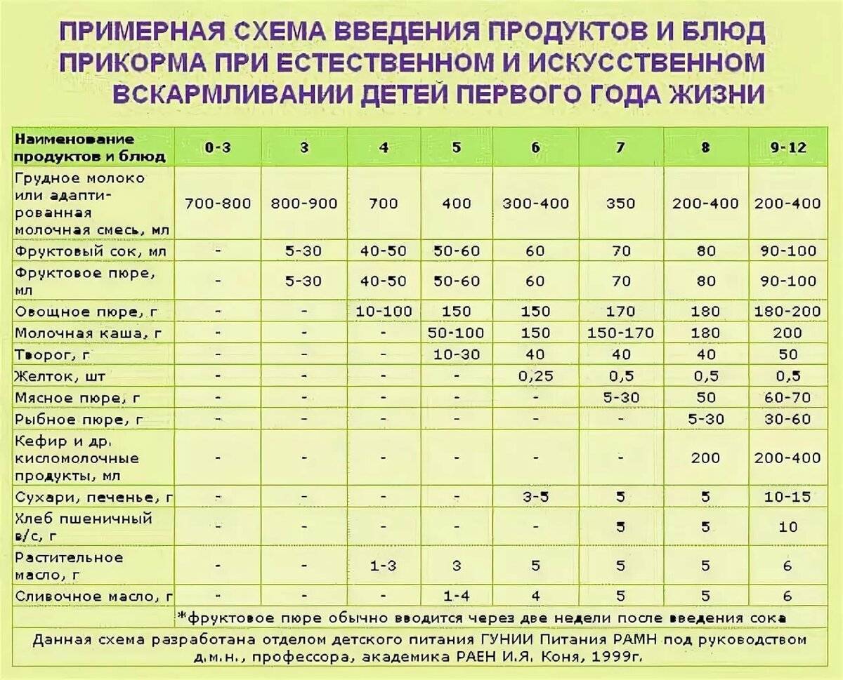 Как вводить прикорм при грудном вскармливании схема с 4 месяцев