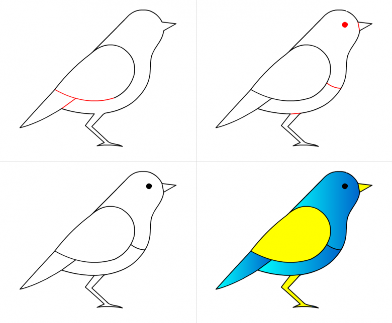 Рисование «птички» в средней группе