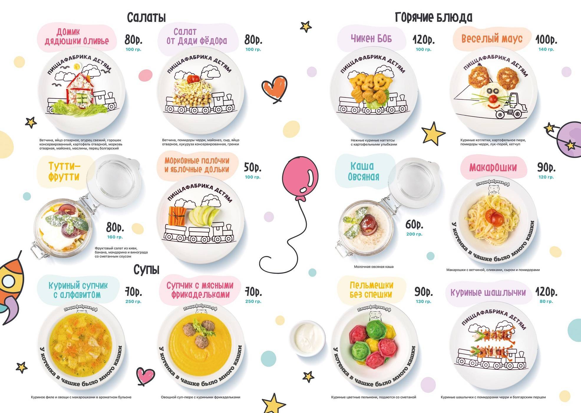 Детское меню от 1 до 1.5 лет на неделю – таблица с рецептами