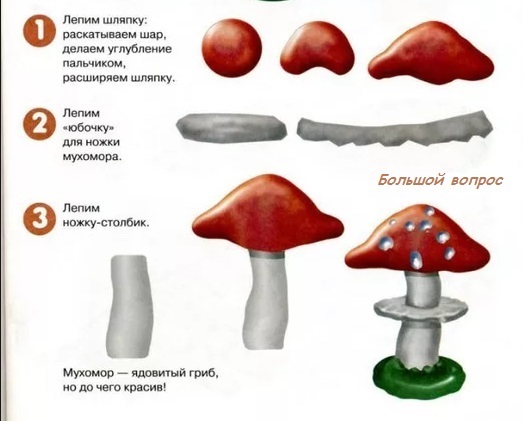 Лепка на тему «грибы» в средней группе: конспект занятия, изготовление корзинки, мухомора, ягод + фото и видео