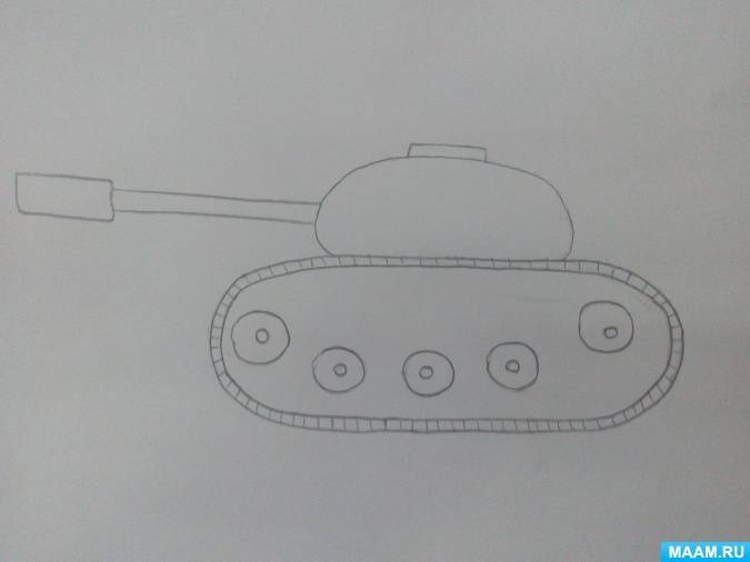Учимся рисовать танк поэтапно