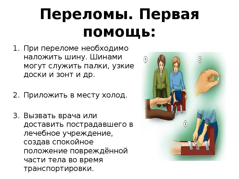 Первая помощь при переломе