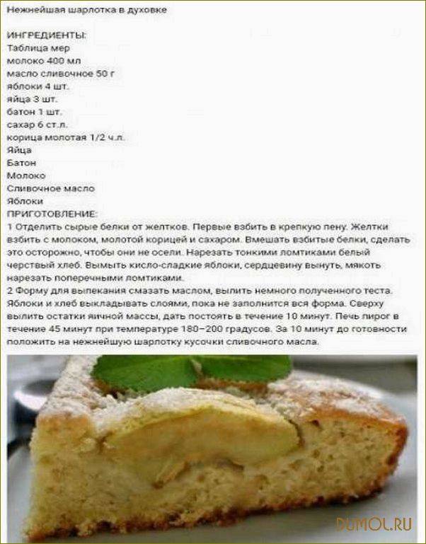 Шарлотка с яблоками в духовке: 8 вкусных и простых рецептов