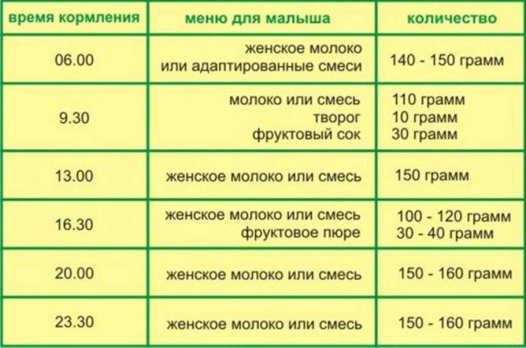 Советы молодым мамам: режим питания и меню ребенка в 5 месяцев на искусственном вскармливании