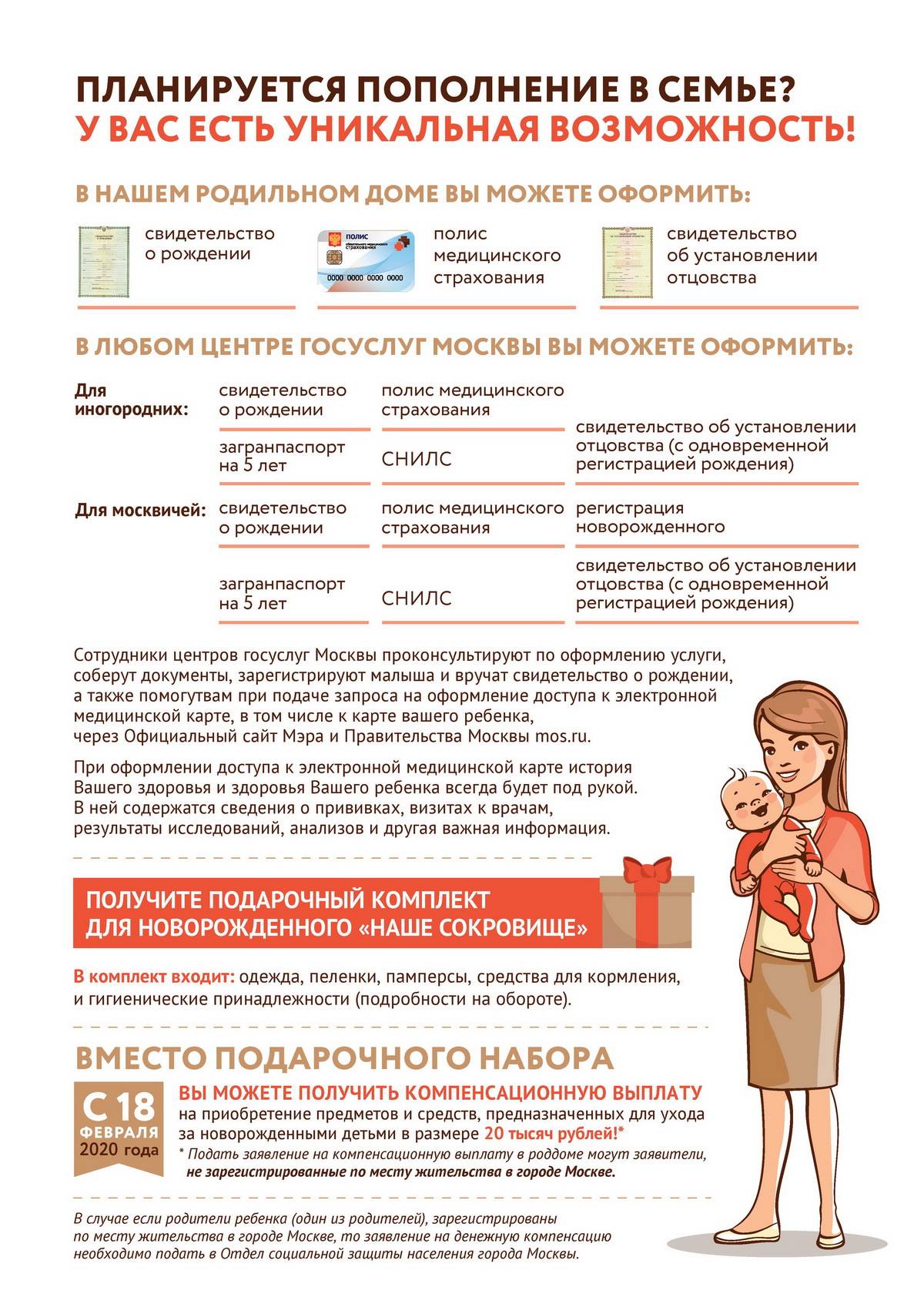 После рождения ребенка какие документы нужно оформлять