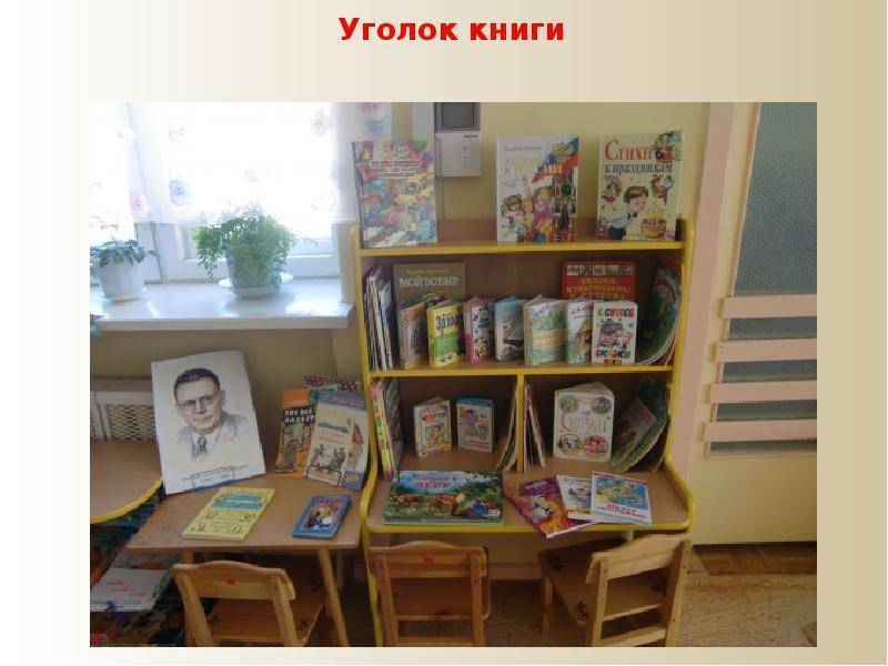 Книжный уголок в детском саду: оформление, фото, варианты для подготовительной, старшей, средней и младшей группы