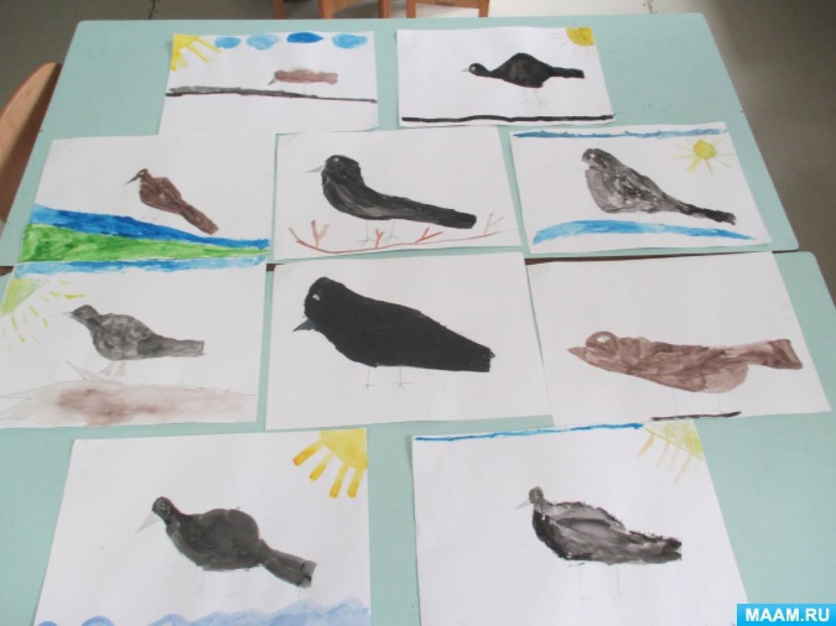 Рисование «птицы» (в том числе перелётные) в подготовительной группе: серая шейка, лебедь, петушок и другие, конспект занятия, фото