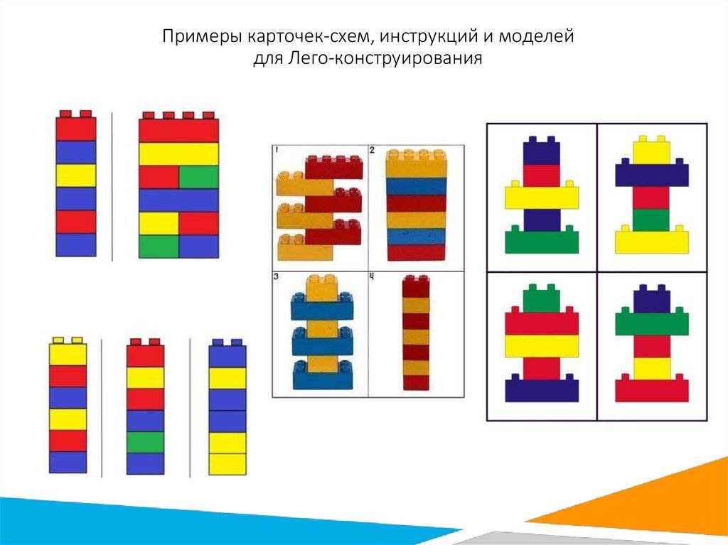 Конструирование в младшей группе детского сада, конспекты занятий, картотека образцов, схемы