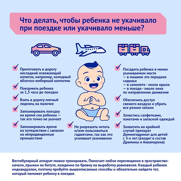 Ребенка укачивает в машине: что делать?