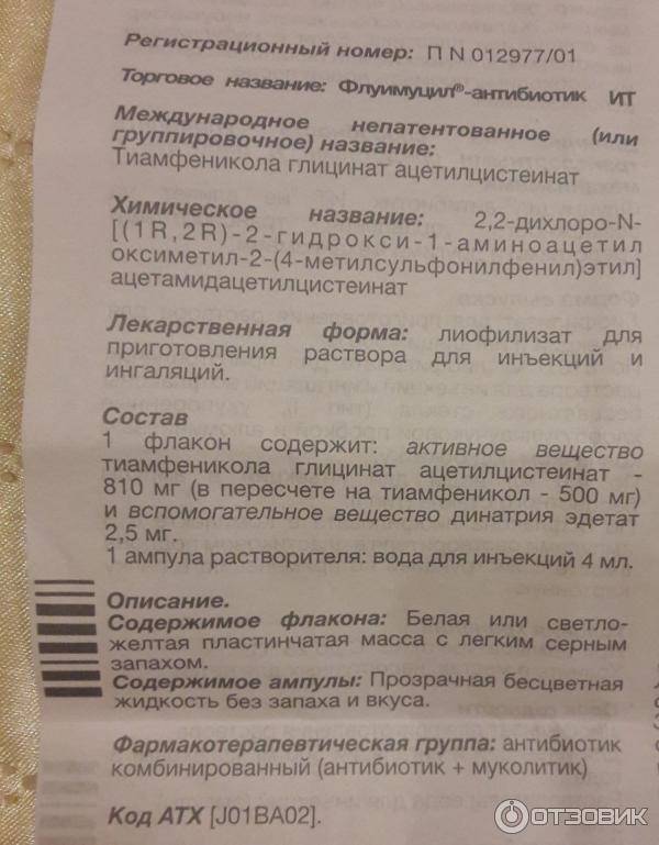 Применение препарата флуимуцил - антибиотик ит в ингаляционной терапии респираторных инфекции