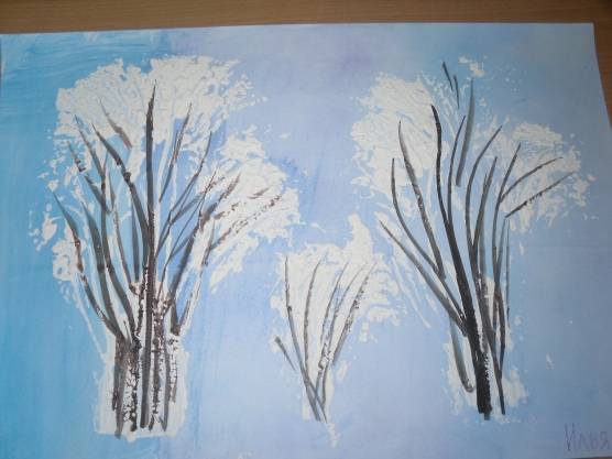 Рисование на тему «деревья в инее» для старших и подготовительных групп