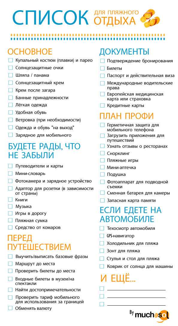 Что взять с собой на море: список необходимых вещей на море