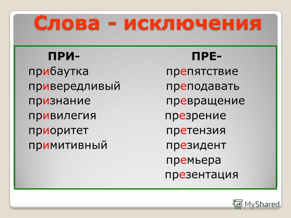 Правописание приставок