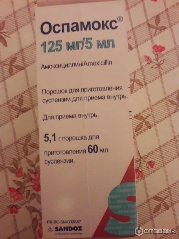 Оспамокс 250 (суспензия) инструкция по применению для детей
