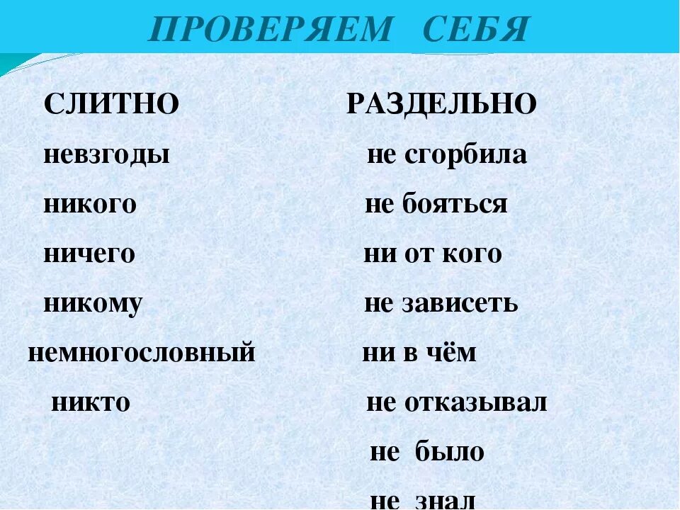 Как пишется никто вместе или