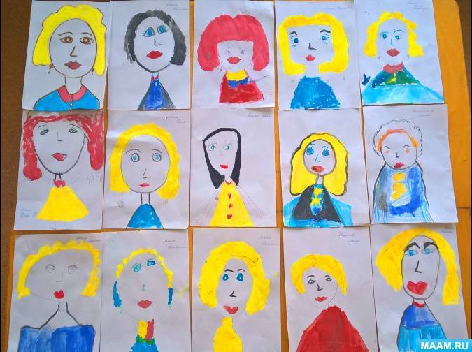 Урок рисования на тему «портрет мамы» в подготовительных группах доу