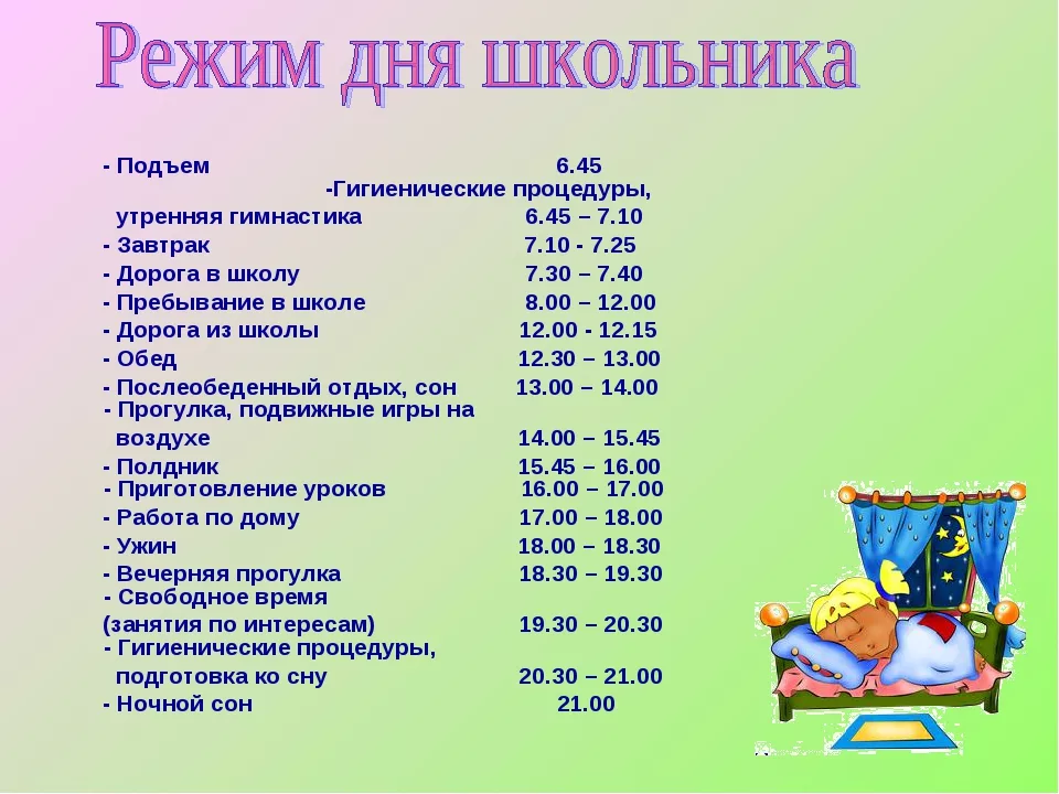 Режим дня ребенка от года до 3 лет.