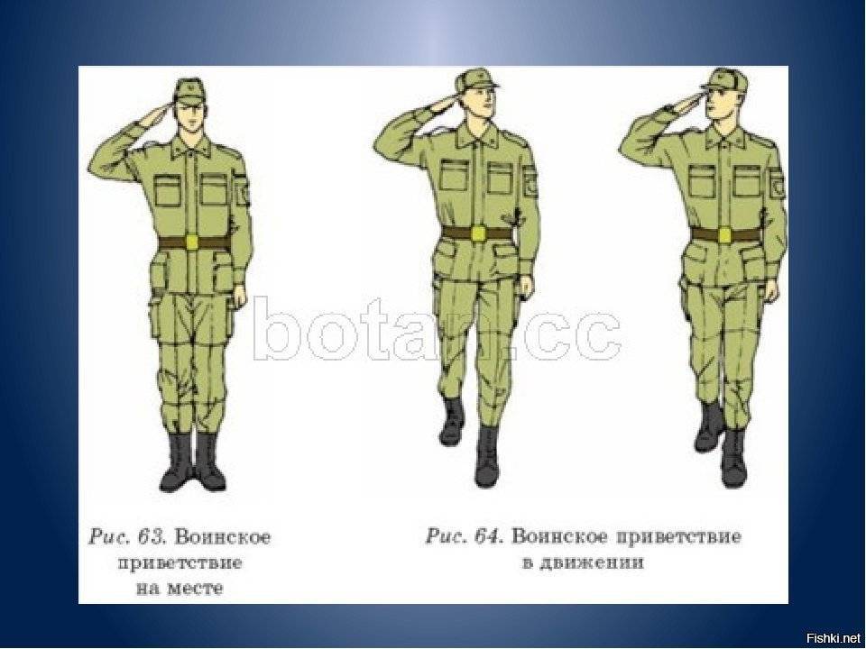 § 60. выполнение воинского приветствия без оружия на месте и в движении