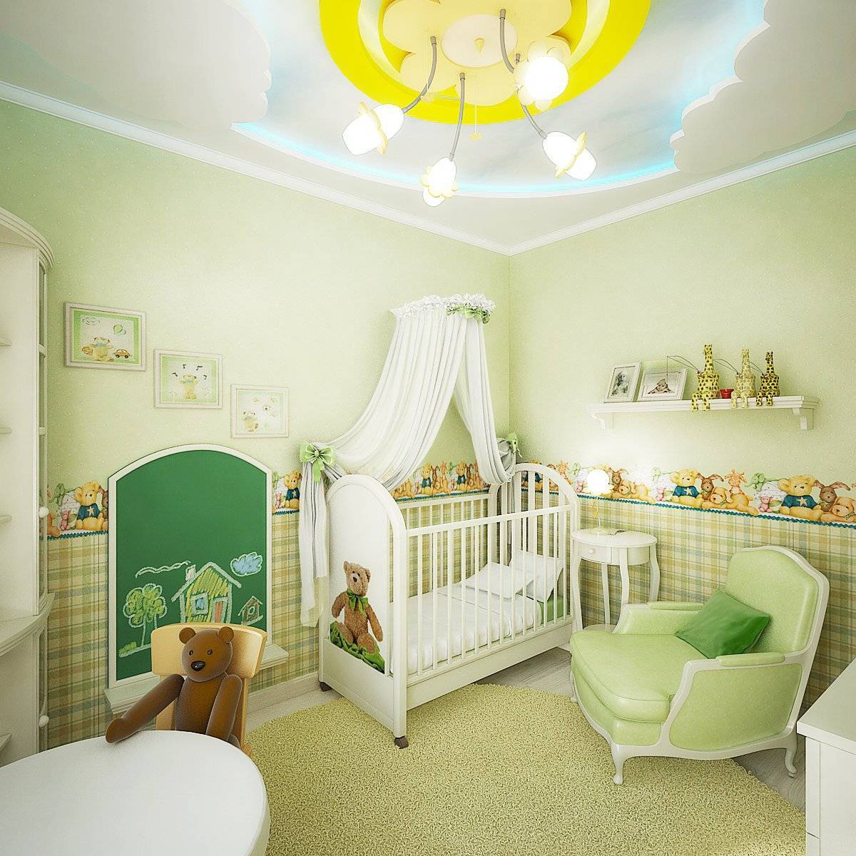 Обустроить детскую комнату для новорожденного