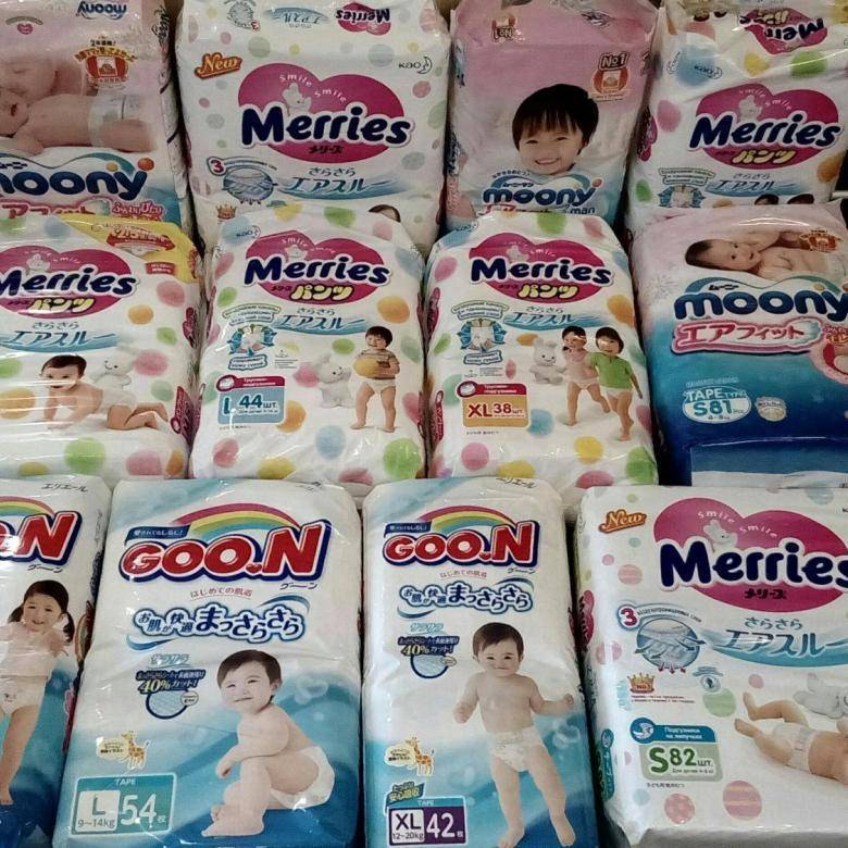 Рейтинг лучших японских подгузников для новорожденных детей: merries, moony и goon