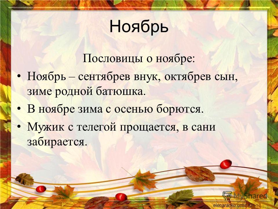 Обозначение слова осень. Пословицы про ноябрь для детей. Пословицы и поговорки про ноябрь. Поговорки про ноябрь. Пословицы про ноябрь.