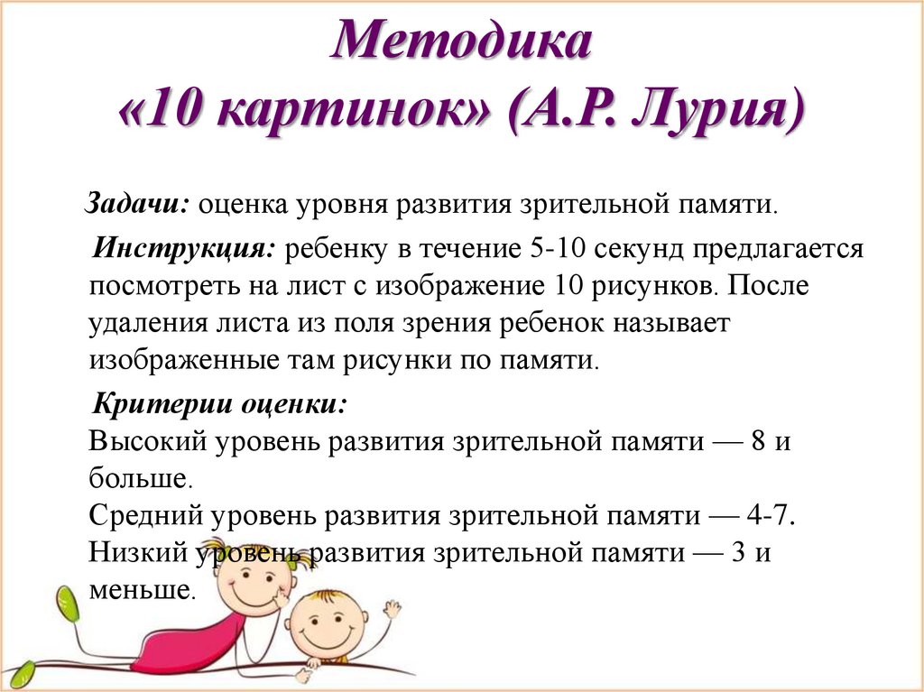 Тест по психологии на тему: методика "заучивание 10 слов " а.р. лурия