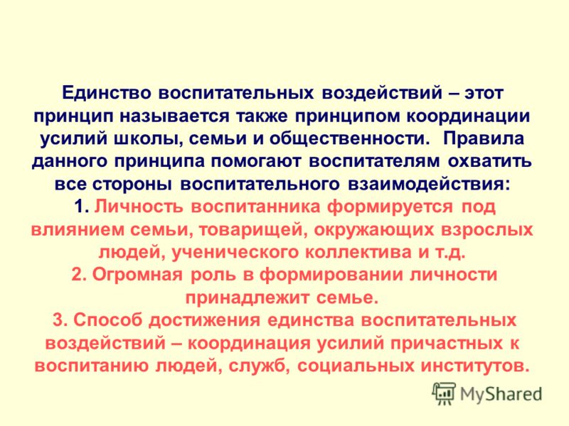 Принципы воспитания школьников