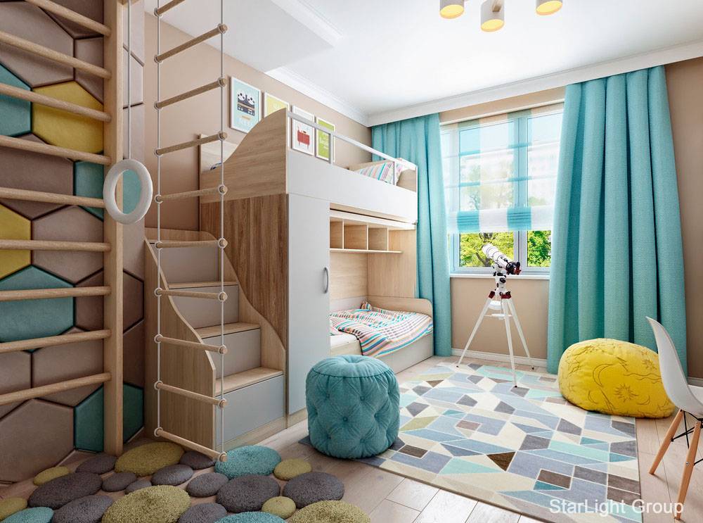 Дизайн детской комнаты для двух мальчиков (175 фото): интерьер для мальчиков разного возраста, школьников или подростков