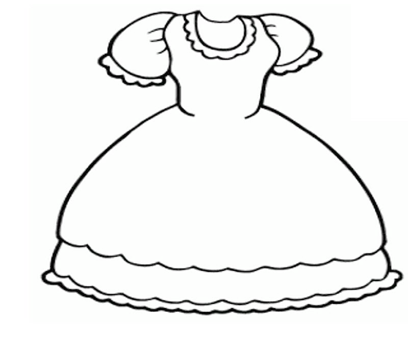 Контур платья для рисования в детском саду картинки