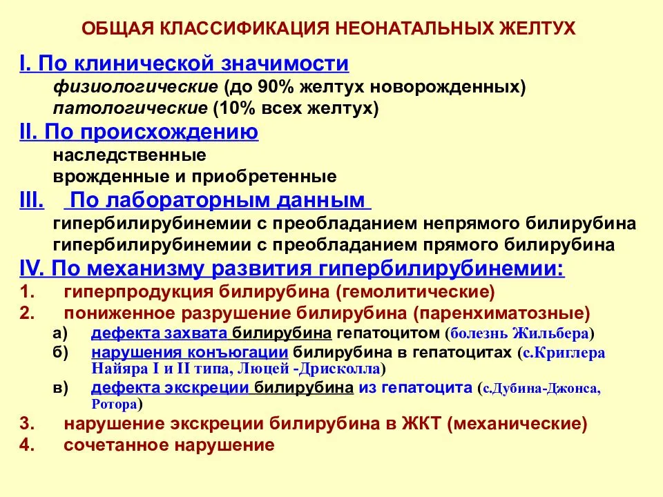 Патологические желтухи новорожденных презентация