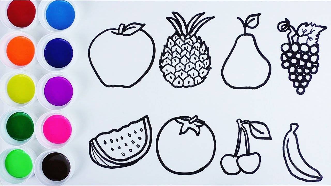 Рисунок блюдо с фруктами. уроки-схемы рисования карандашом - овощи, фрукты и ягоды