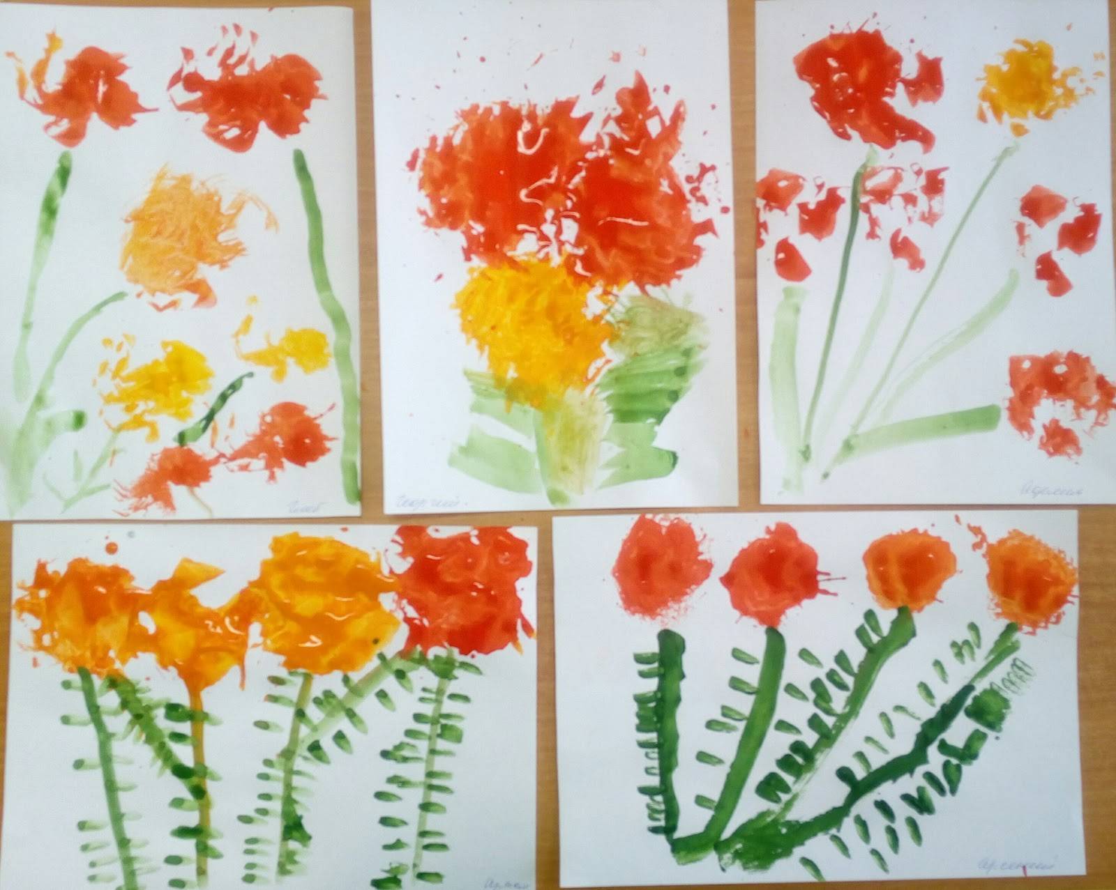 Занятие по рисованию «цветы для мамочки»