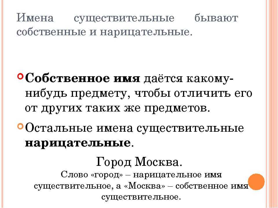 Нарицательные и собственные имена существительные