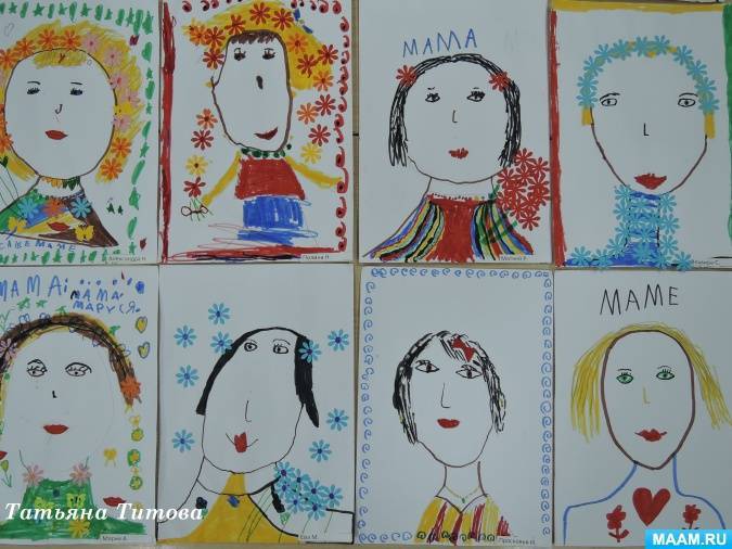 Рисование «портрет мамы» подготовительная группа: занятие нод поэтапно