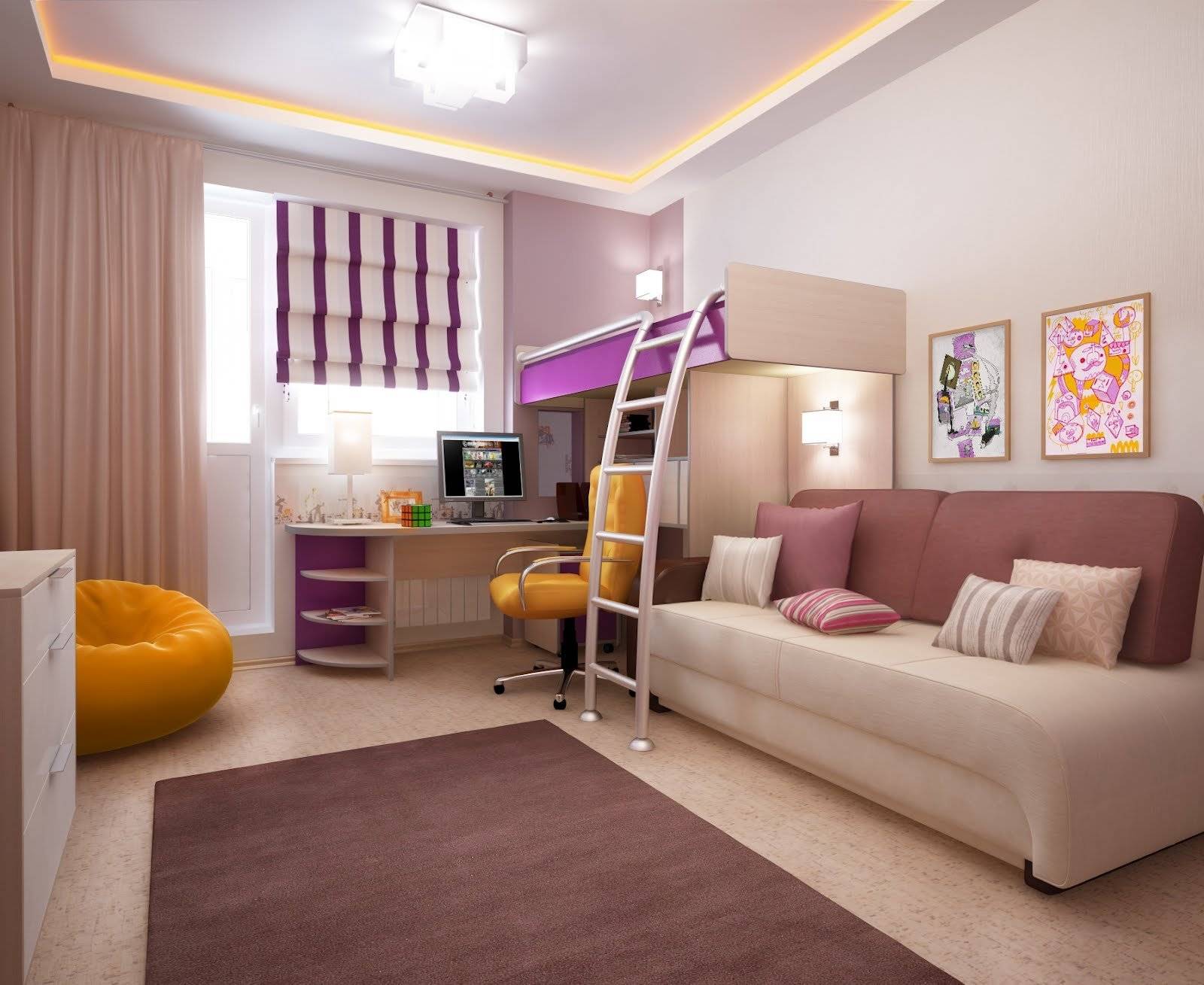 Как обустроить гостиную и детскую в одной комнате?