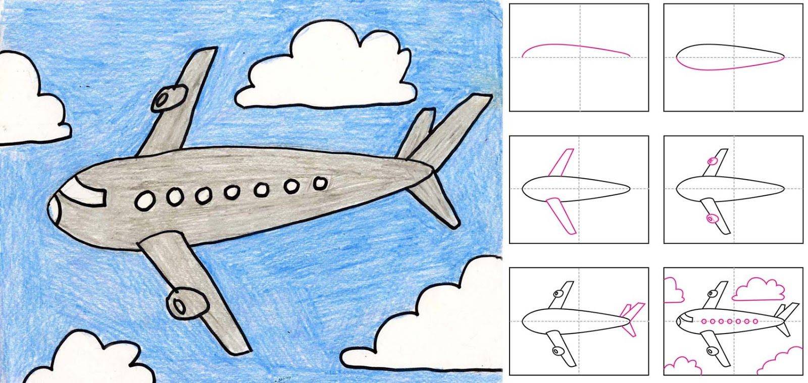 Как рисовать самолет для начинающих: поэтапная инструкция для детей