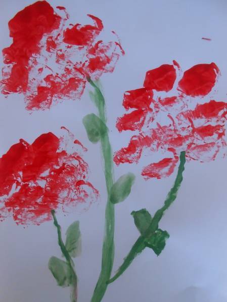 Панно красивые цветы: рисование в старшей группе детского сада, акварель