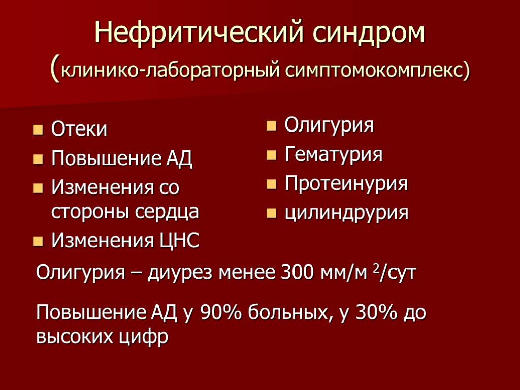 Презентация нефротический и нефритический синдром