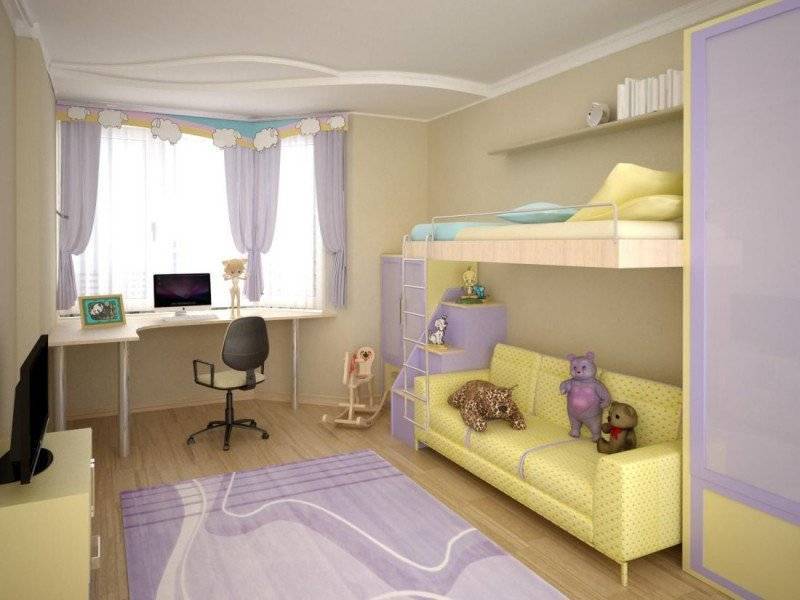 Идеи дизайна детской комнаты в хрущевке: варианты планировки интерьера