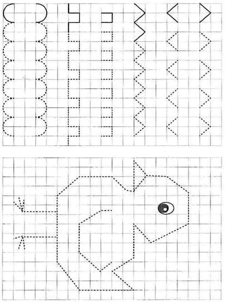Рисуем по клеточкам для детей 6 7 в тетради