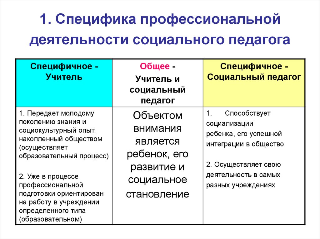 Виды педагогической деятельности